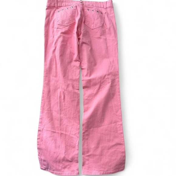 Y2K Pink Low Rise Studded Ripped Flare Jeans‎ - Picture 2 of 8
